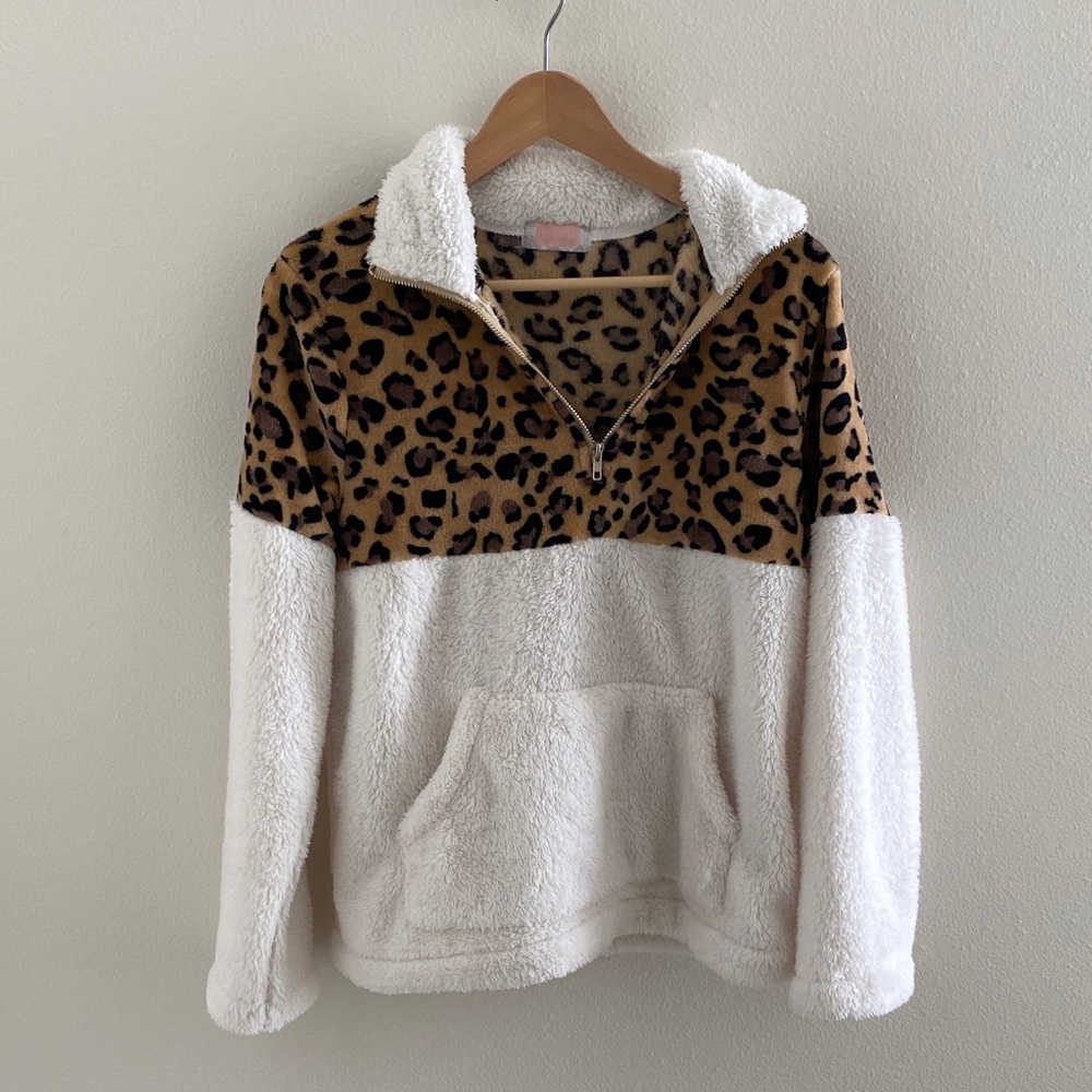Leopard Print and Cream Teddy Jacket